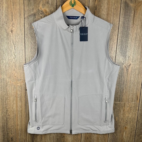 Peter Millar Crown Crafted Contour Vest Gale Gray Mens Large NWT MF24XZ07